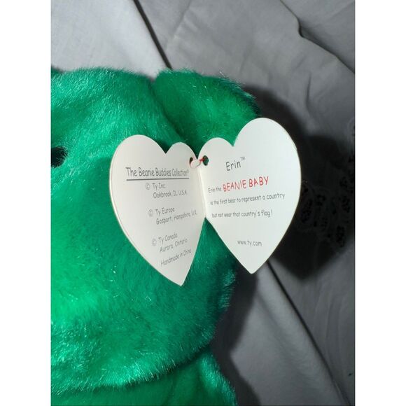 1999 TY Beanie Buddy “Erin” – Emerald Green Shamrock Bear | Mint Condition with - Picture 11 of 16